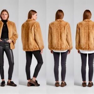Vintage Women's Tan Real Mink Fur Coat